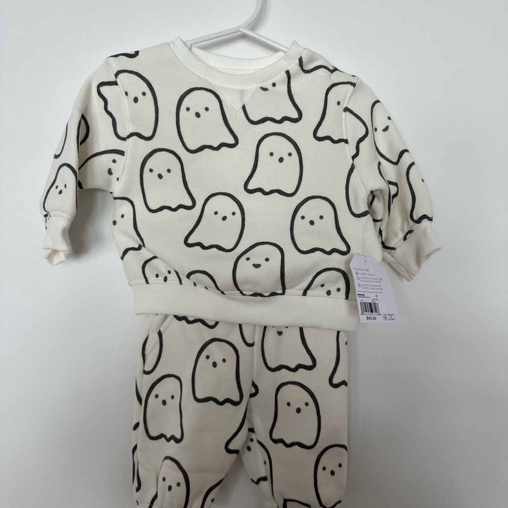Little Co Baby Ghost Sweatshirt and Sweatpants Set Size 3m